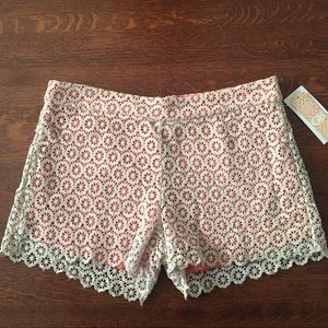 Gianni Bini Crochet Lace Shorts Orange Size 5 New With Tags